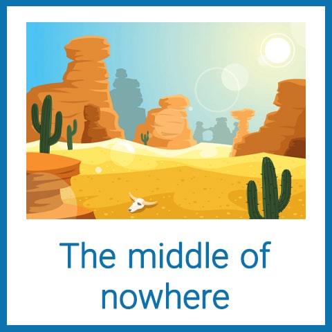 معنی The middle of nowhere