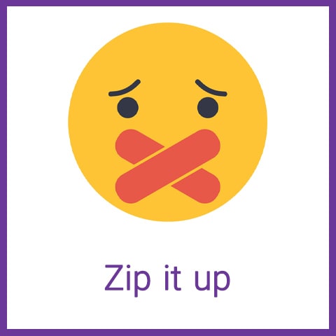 معنی Zip it up